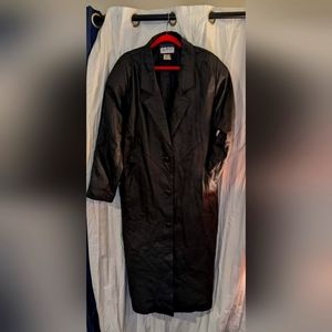 45" long Full length Black Leather Jacket